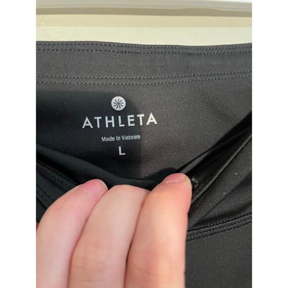 Athleta Black Asym Mesh Sonartight Athletic Leggings Size Large - Picture 13 of 15